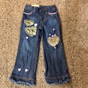 Team Realtree Kids Jeans Toddler Girls 3T Used Camouflage Patches